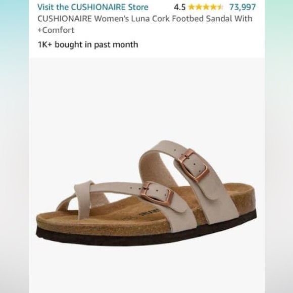 NEW Cushionaire Luna Cork Buckle Sandal like Birkenstock - Picture 2 of 8